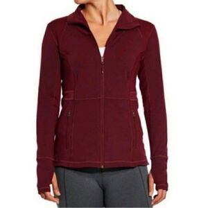 Calia by Carrie Underwood Core Fitness Jacket Crimson Trek XL Maroon